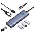 baseus type c hub ultrajoy 3x usb a 30 type c hdmi rj45 grey extra photo 4