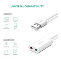 ugreen us205 external sound card 2x jack 35mm white extra photo 1 ugreen us205 external sound card 2x jack 35mm white extra photo 1