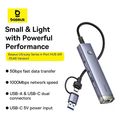 baseus ultrajoy type c hub 3x usb a 30 type c rj45 grey b0005280b811 14 extra photo 3