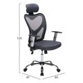 karekla grafeioy cuore hm120702 mayros skeletos gkri mesh 63x61x125yek extra photo 1