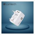lamtech universal travel adapter with 2 usb port 4 different plugs lam112969 extra photo 1