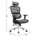 karekla grafeioy moden hm121501 mayro mesh basi xromioy 68x69x126yek extra photo 1