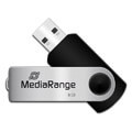 mediarange mr908 8gb usb 20 flash drive black silver extra photo 1