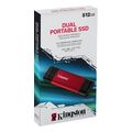 kingston spsd 512gb dual portable ssd 512gb usb 32 gen2 type a type c extra photo 2