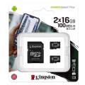 kingston sdcs2 16gb 2p1a canvas select plus 16gb micro sdhc 100r a1 c10 two pack sd adapter extra photo 1