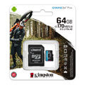 kingston sdcg3 64gb canvas go plus 64gb micro sdxc class 10 uhs i u3 v30 a2 sd adapter extra photo 1