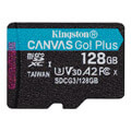 kingston sdcg3 128gb canvas go plus 128gb micro sdxc class 10 uhs i u3 v30 a2 sd adapter extra photo 1