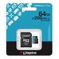 kingston sdcg4 64gb canvas go plus gen4 64gb micro sdxc 200mb s read a2 u3 v30 adapter extra photo 1