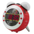 soundmaster ur140ro fm pll clock radio with projection and dimming night light red extra photo 1
