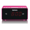 lenco cr 510 stereo clock radio pink extra photo 1