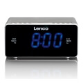 lenco cr 520 stereo clock radio with 12 blue display and usb charger sliver extra photo 1