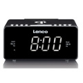 lenco cr 550 stereo clock radio with wireless qi and usb charger black extra photo 1