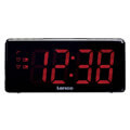 lenco cr 30bk clock radio with red 3 inch leds black extra photo 1