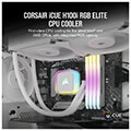 corsair cw 9060078 ww icue h100i rgb elite liquid cpu cooler 240mm white extra photo 1