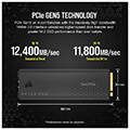 ssd corsair cssd f1000gbmp700pro mp700 pro 1tb m2 nvme 20 pcie gen5 x4 with air coller extra photo 3