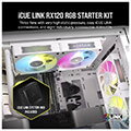 corsair co 9051022 ww rx120 icue link rgb fan starter kit 3 x 120mm white with icue link system hub extra photo 1