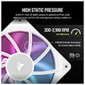 corsair co 9051022 ww rx120 icue link rgb fan starter kit 3 x 120mm white with icue link system hub extra photo 3