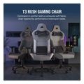 corsair gaming chair t3 rush 2023 fabric grey white extra photo 1