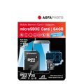agfaphoto professional high speed 64gb micro sdxc c10 u3 v30 adapter extra photo 1