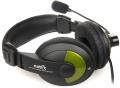 natec nsl 0304 grizzly headphones with microphone black green extra photo 1