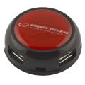 esperanza ea135r yoyo 4 port hub usb 20 red extra photo 1