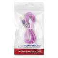 esperanza eb184v cable micro usb 20 a b m m 1m violet transparent extra photo 1