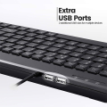 perixx periboard 409 h mini usb keyboard with 2 hubs extra photo 1