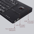 perixx periboard 514 h plus wired mini usb keyboard with trackball and 2 hubs extra photo 1