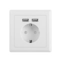 lanberg ac wall socket with 2 port usb charger extra photo 1