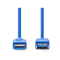 nedis ccgp61010bu20 usb 30 cable a male a female 2m blue extra photo 1