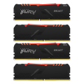 ram kingston kf426c16bbak4 64 fury beast rgb 64gb 4x16gb ddr4 2666mhz quad kit extra photo 1