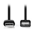 nedis ccgt60010bk20 usb 20 cable a male usb a female 2m black extra photo 1