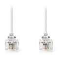 nedis tcgp90200wt100 telecom cable rj11 male rj11 male 10m white extra photo 1