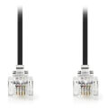 nedis tcgp90200bk100 telecom cable rj11 male rj11 male 10m black extra photo 1