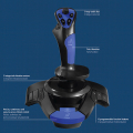 hama 186043 urage airborne 300 gaming joystick for pc black blue extra photo 3