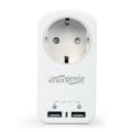 energenie eg acu2 01 w single ac socket pass through usb charger x2 21a white extra photo 1