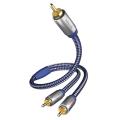 in akustik premium y subwoofer audio cable cinch 2x cinch 2m blue silver extra photo 1