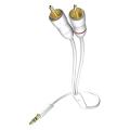 in akustik star mp3 audio cable 35mm jack plug 2x cinch 05m white extra photo 1