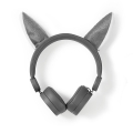 nedis wired headphones willy wolf grey extra photo 1