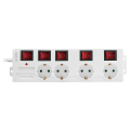 logilink lps252 socket outlet 4 way with 5 switches 15m white extra photo 1