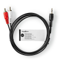 nedis cagt22200bk30 35mm male stereo to 2xrca male audio cable 3m extra photo 2