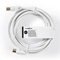 nedis csgt40000wt50 antenna cable rf male to rf female 5m white extra photo 2