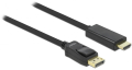 delock 82435 cable displayport 11 male high speed hdmi a male passive 3 m black extra photo 1