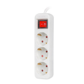 lanberg power strip 3 sockets schuko with circuit breaker copper cable 15m white extra photo 1