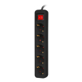 lanberg power strip 5 sockets schuko with circuit breaker copper cable 3m black extra photo 1