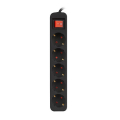 lanberg power strip 5 sockets schuko with circuit breaker copper cable 3m black extra photo 2
