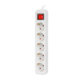 lanberg power strip 5 sockets schuko with circuit breaker copper cable 3m white extra photo 1