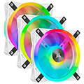 corsair icue ql120 rgb 120mm pwm white fan  triple fan kit with lighting node core extra photo 6