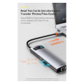 baseus metal gleam series 8 in 1 multifunctional type c hub hdmi 4k rj45 3xusb30 card read pd grey extra photo 2