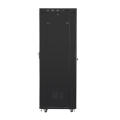 lanberg free standing rack 19 27u 600x800mm flat pack black with glass door lcd extra photo 2